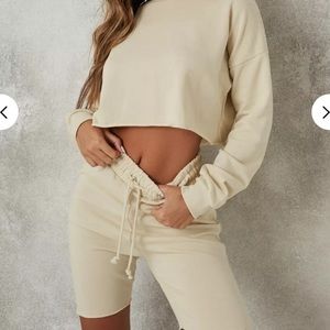 COPY - BLUE crop sweatshirt with drawstring short…